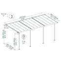 Toit de terrasse 224x670cm en aluminium blanc et polycarbonate 6mm SIERRA - Canopia by Palram