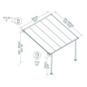 Toit de terrasse 300x305cm en aluminium gris et polycarbonate 8mm FERIA - Canopia by Palram