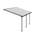 Toit de terrasse 300x425cm en aluminium gris et polycarbonate 8mm FERIA - Canopia by Palram