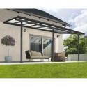 Toit de terrasse 300x546cm en aluminium gris et polycarbonate 8mm FERIA - Canopia by Palram