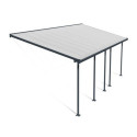 Toit de terrasse 300x730cm en aluminium gris et polycarbonate 8mm FERIA - Canopia by Palram