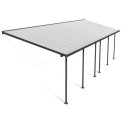 Toit de terrasse 300x971cm en aluminium gris et polycarbonate 8mm FERIA - Canopia by Palram