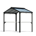 Abri BBQ 180x224cm en alu noir et polycarbonate gris AUSTIN – Canopia by Palram