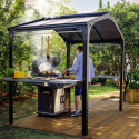 Abri BBQ 180x224cm en alu noir et polycarbonate gris AUSTIN – Canopia by Palram