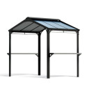 Abri BBQ 180x224cm en alu noir et polycarbonate gris AUSTIN – Canopia by Palram