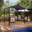 Abri BBQ 180x224cm en alu noir et polycarbonate gris AUSTIN – Canopia by Palram