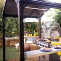 Abri BBQ 180x224cm en alu noir et polycarbonate gris AUSTIN – Canopia by Palram