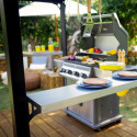 Abri BBQ 180x224cm en alu noir et polycarbonate gris AUSTIN – Canopia by Palram