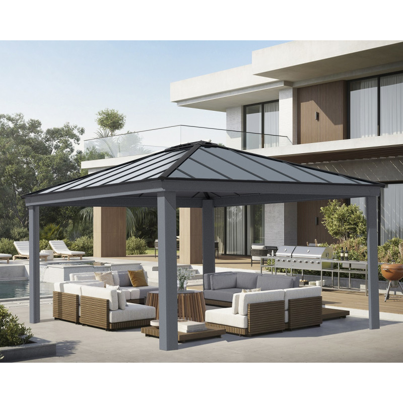 Tonnelle de jardin en alu et polycarbonate 422x484cm Dallas – Canopia by Palram