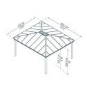 Tonnelle de jardin en alu et polycarbonate 422x484cm Dallas – Canopia by Palram