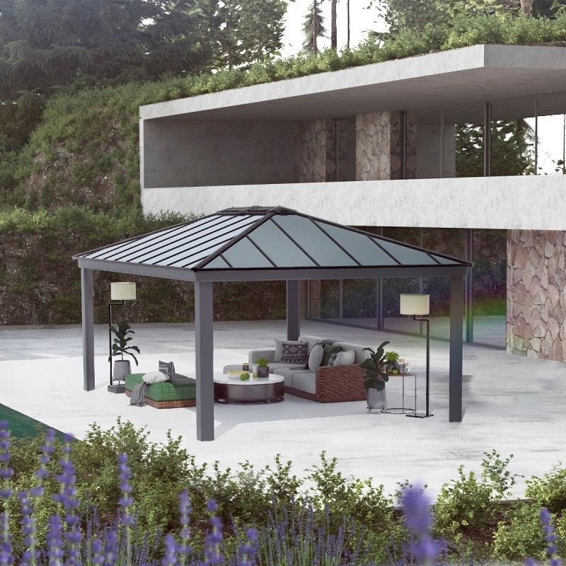 Tonnelle de jardin en alu et polycarbonate 422x606cm Dallas – Canopia by Palram