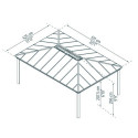 Tonnelle de jardin en alu et polycarbonate 422x606cm Dallas – Canopia by Palram