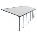 Toit de terrasse 300x1035cm en aluminium gris et polycarbonate 8mm FERIA - Canopia by Palram