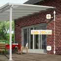 Toit de terrasse 300x1092cm en aluminium gris et polycarbonate 8mm FERIA - Canopia by Palram