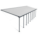 Toit de terrasse 300x1276cm en alu gris et polycarbonate 8mm FERIA - Canopia by Palram
