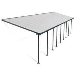 Toit de terrasse 300x1276cm en alu gris et polycarbonate 8mm FERIA - Canopia by Palram