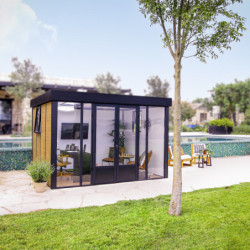 Bureau de jardin en aluminium et bois composite 10,1m² - isolation triple paroi Copenhagen – Canopia by Palram
