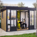 Bureau de jardin en aluminium et bois composite 10,1m² - isolation triple paroi Copenhagen – Canopia by Palram