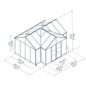 Serre de jardin en alu et polycarbonate 16m² Triomphe – Canopia by Palram