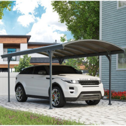 Carport en alu gris et polycarbonate bronze 1 voiture 14,6m² Victoria 5000 - Canopia by Palram