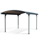 Carport en alu gris et polycarbonate bronze 1 voiture 14,6m² Victoria 5000 - Canopia by Palram