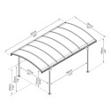 Carport en alu gris et polycarbonate bronze 1 voiture 14,6m² Victoria 5000 - Canopia by Palram