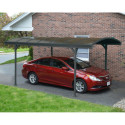 Carport en alu gris et polycarbonate bronze 1 voiture 14,6m² Victoria 5000 - Canopia by Palram