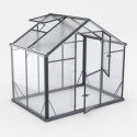 Serre de jardin Hybrid 3,3m² anthracite en verre trempé et polycarbonate Sanus L3 - Gampre