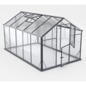 Serre de jardin Hybrid 7,92m² en verre trempé et polycarbonate Sanus L8 - Gampre