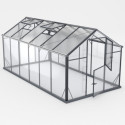 Serre de jardin Hybrid 9,8m² en verre trempé et polycarbonate Sanus L10 - Gampre