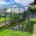 Serre de jardin Hybrid 9,8m² en verre trempé et polycarbonate Sanus L10 - Gampre