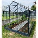 Serre de jardin Hybrid 9,8m² en verre trempé et polycarbonate Sanus L10 - Gampre