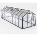 Serre de jardin Hybrid 14,3m² en verre trempé et polycarbonate Sanus L15 - Gampre