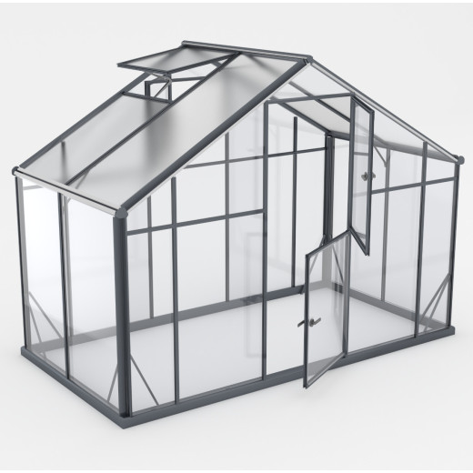 Serre de jardin Hybrid 4,35m² en verre trempé et polycarbonate Sanus XL4 – Gampre