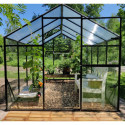 Serre de jardin Hybrid 8,41m² en verre trempé et polycarbonate Sanus XL9 – Gampre