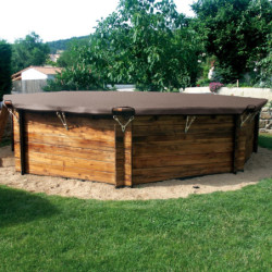 Bâche hiver en PVC - couleur gris foncé – pour piscine MILLY – Just'aposé