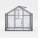 Serre de jardin Hybrid 4,84m² en verre trempé et polycarbonate Sanus UP! L5 - Gampre