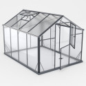 Serre de jardin Hybrid 6,5m² en verre trempé et polycarbonate Sanus UP! L7 - Gampre