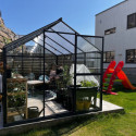 Serre de jardin Hybrid 6,5m² en verre trempé et polycarbonate Sanus UP! L7 - Gampre
