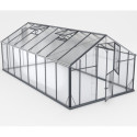 Serre de jardin Hybrid 16,53m² en verre trempé et polycarbonate Sanus UP!  XL16 – Gampre
