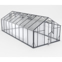 Serre de jardin Hybrid 18,6m² en verre trempé et polycarbonate Sanus UP! XL18 – Gampre