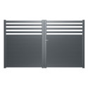 Portail battant semi-ajouré en aluminium 400x160cm ARNEVA - 2 coloris au choix - ROY