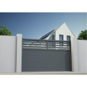 Portail coulissant semi-ajouré en aluminium 400x160cm ARNEVA - refoulement droit - 2 coloris au choix - ROY