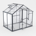 Serre de jardin 3,3m² en aluminium noir et verre trempé Sanus L3 - Gampre