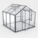 Serre de jardin 4,84m² en aluminium noir et verre trempé Sanus L5 - Gampre