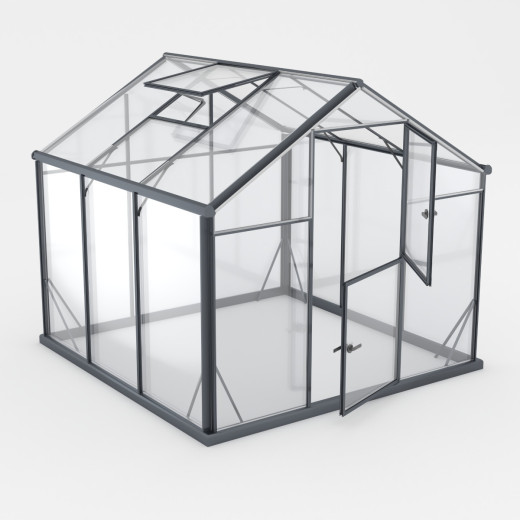 Serre de jardin 4,84m² en aluminium noir et verre trempé Sanus L5 - Gampre