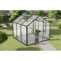 Serre de jardin 4,84m² en aluminium noir et verre trempé Sanus L5 - Gampre