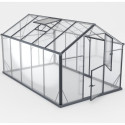 Serre de jardin 7,92m² en aluminium noir et verre trempé Sanus L8 - Gampre