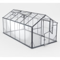 Serre de jardin 9,8m² en aluminium noir et verre trempé Sanus L10 - Gampre