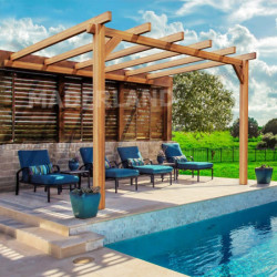 Pergola adossée en bois lamellé-collé 400x300cm Le Mans – Maderland